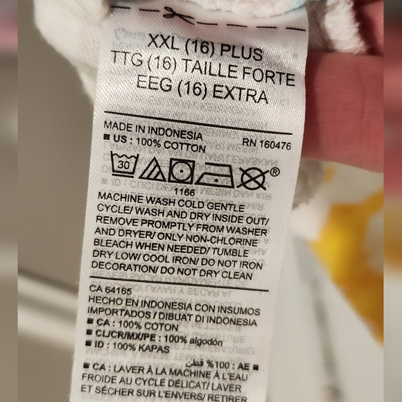 Old Navy Girl's Front Tie Short Sleeve Shirt Size 16 Plus White - Picture 7 of 7